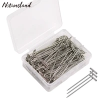 100pcsbox t pins 51mm stainless steel dressmaking straight pin quilt applique patchwork craftsewing hair needles sewing tools