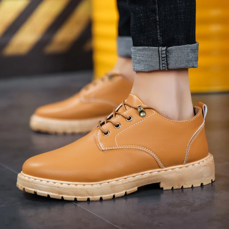 

Brand Men Martin Shoes Men's Oxford Shoes Lace-up Casual Non Slip Flats Footwear Fashion Sneakers Business Office Leather Shoes
