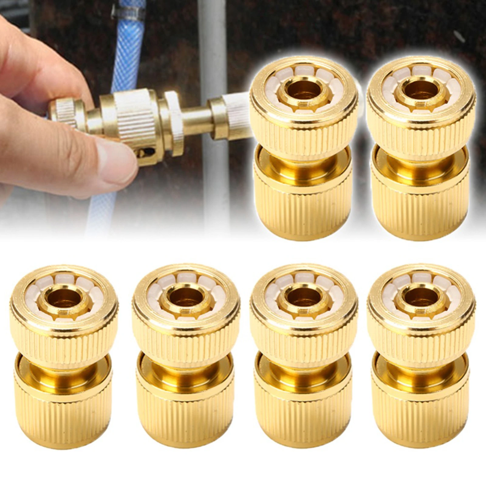 

1/2" Quick Connect Swivel Connector Garden Water Hose Coupling Systems For Watering Irrigation Brass-Coated Hose Adapter