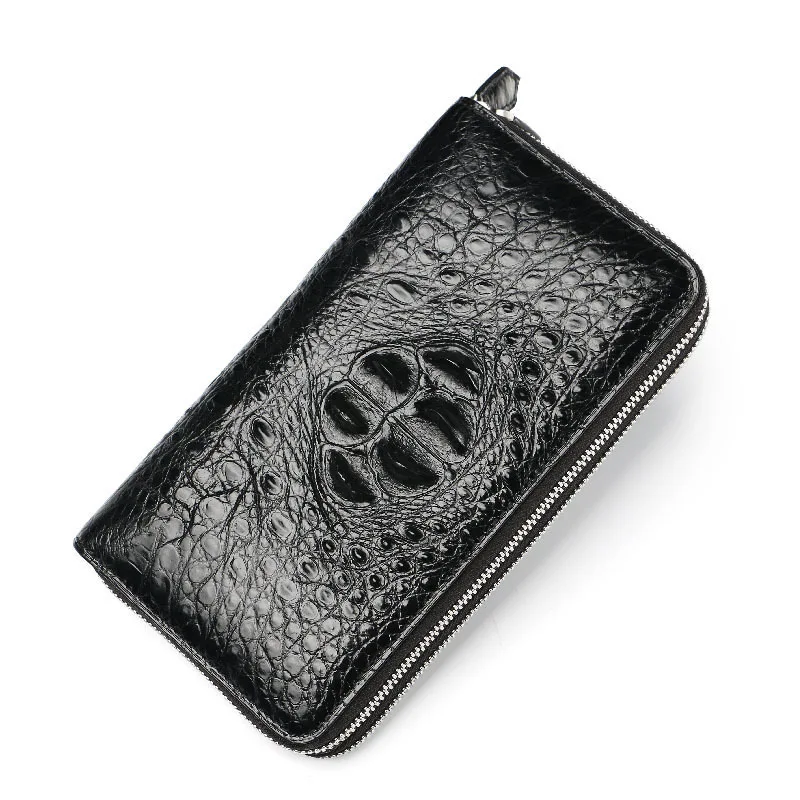 2021 Multi Card Position Crocodile Leather Handbag Double Zipple Men's Clutch Bag Business Large Capacity  Men's Long Wallet 50
