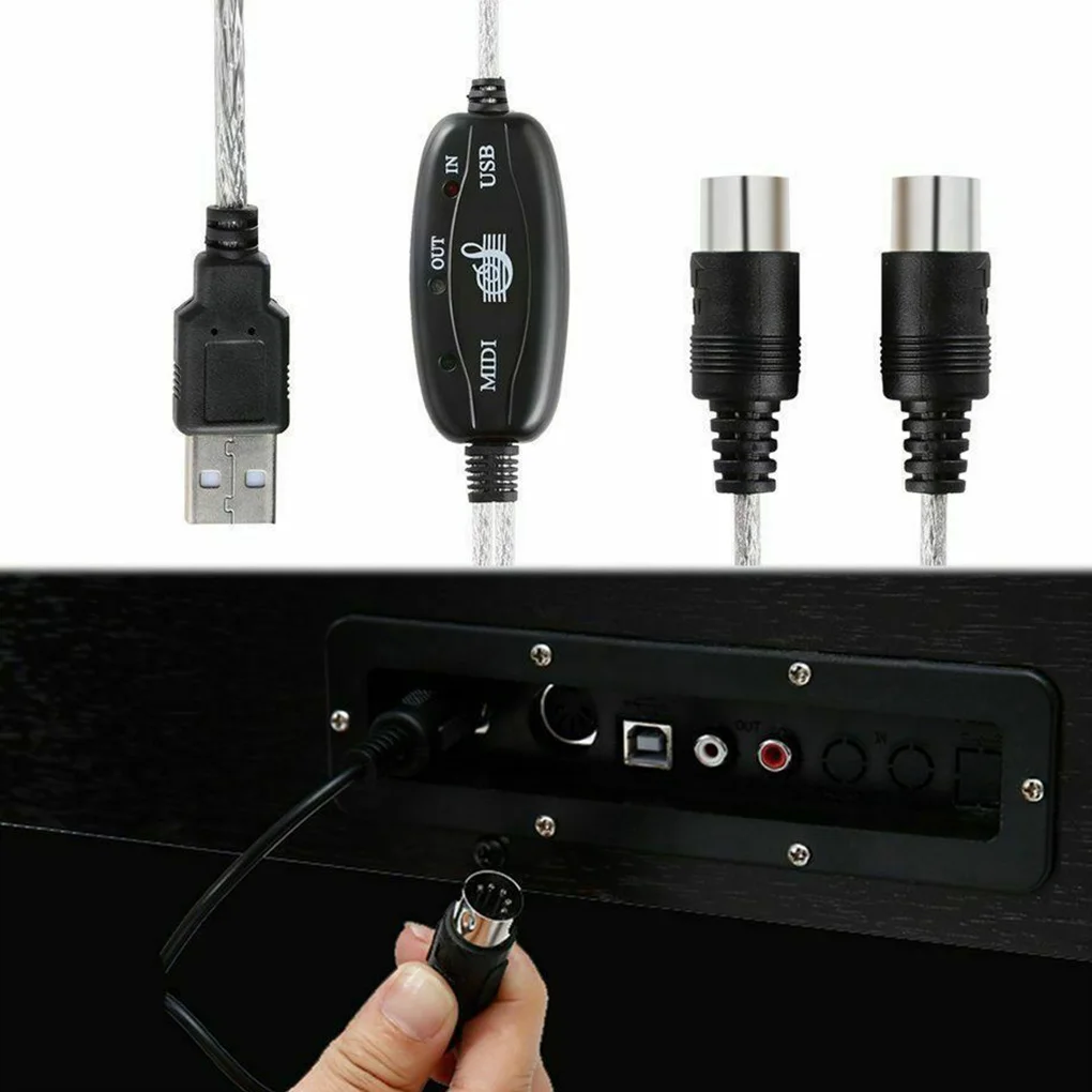 

Electric Keyboard MIDI Audio Adapter MIDI to USB Converter Adaptor Cable Keyboard Accessory