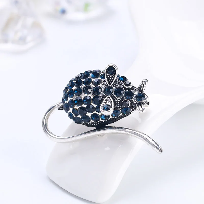 Любовь Мода Милая брошь в виде мыши сплав инкрустированные стразы животное Ретро