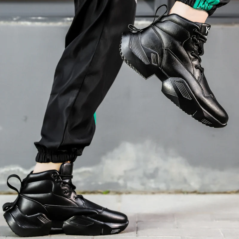 Супер классные Зимние теплый плюш с высоким берцем спортивная обувь для мужчин