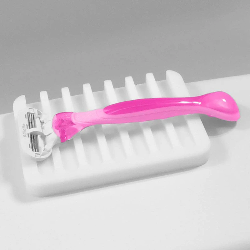 

1pc Easy Cleaning Flexible Silicone Soap Dish Soap Saver Waterfall Anti-Slip Design Soap Holder for Shower Kitchen Bathroom 2021