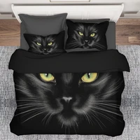 3d bedclothes animal black cat adult kids duvet cover set comforter 23pcs bedding set king queen single full double quilt cover