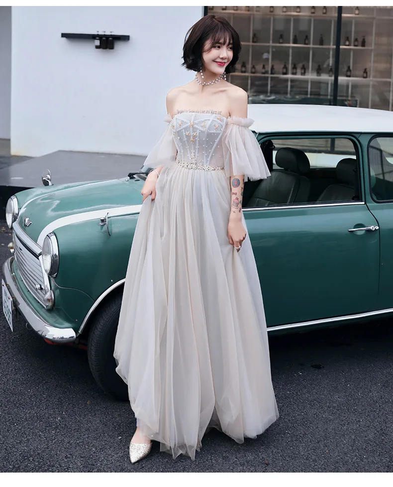 Платья подружек невесты на шнуровке Bateau вечерние платья для выпускного вечера А