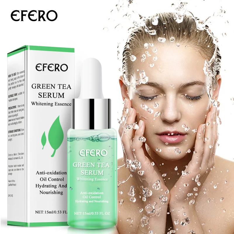 EFERO green tea Tree Эфирная Сыворотка для лица отбеливающий крем для лица сужение пор удаляет масло от акне контроль увлажняющая эссенция для лица
