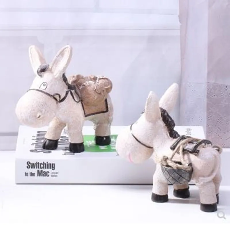 Креативный садовый полимерный ослик в европейском стиле украшения для дома