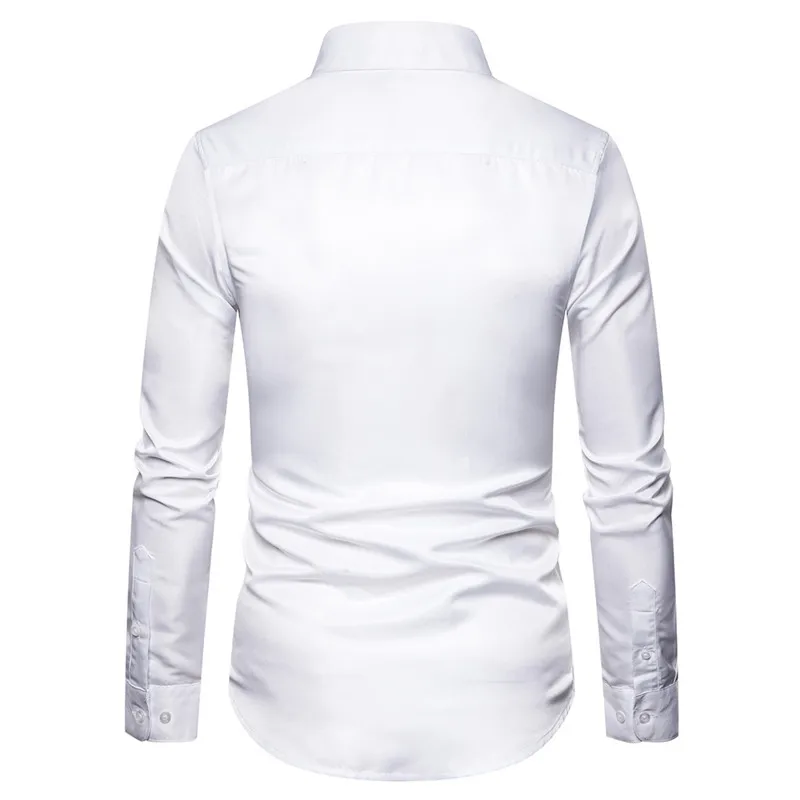 Белая мужская рубашка с вышивкой новинка 2022 мужские классические рубашки на