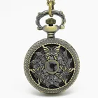 (3022) 12 шт.лот Бесплатная доставка винтажные антикварные карманные часы с откидной крышкой 3 бабочки подвесные ожерелья подарок Вечерние