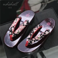 summer women slipper japanese geisha wooden geta anime cosplay sandals female flip flops clogs shoes plus size 41 42