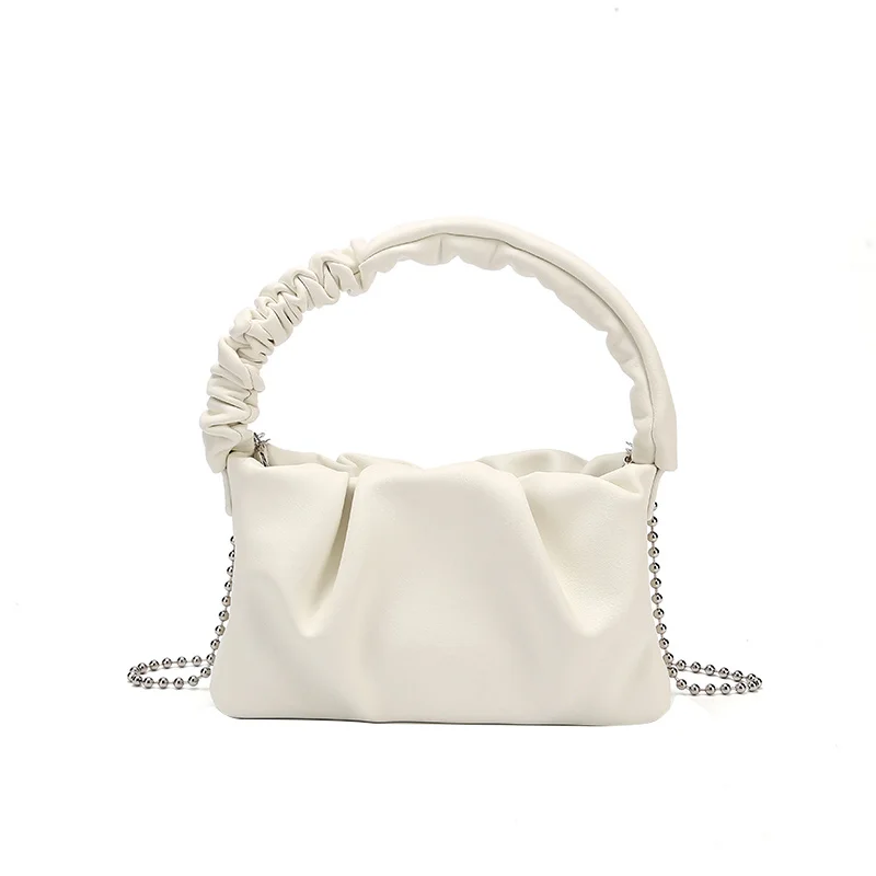 

[BXX] Simple PU Leather Pleated Crossbody Bags For Women 2021 Summer Branded Shoulder Bag Trending Luxury Travel Hand Bag HS929