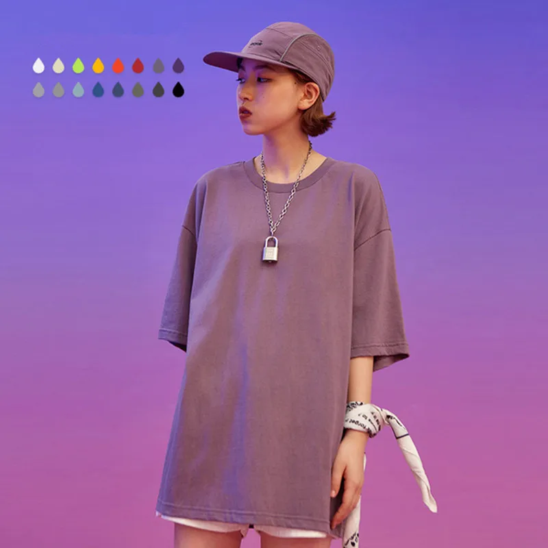 

Women New 16 Colors Cotton T -shirt Summer Short Sleeve Round Neck Tee Casual Fashion Female Tops