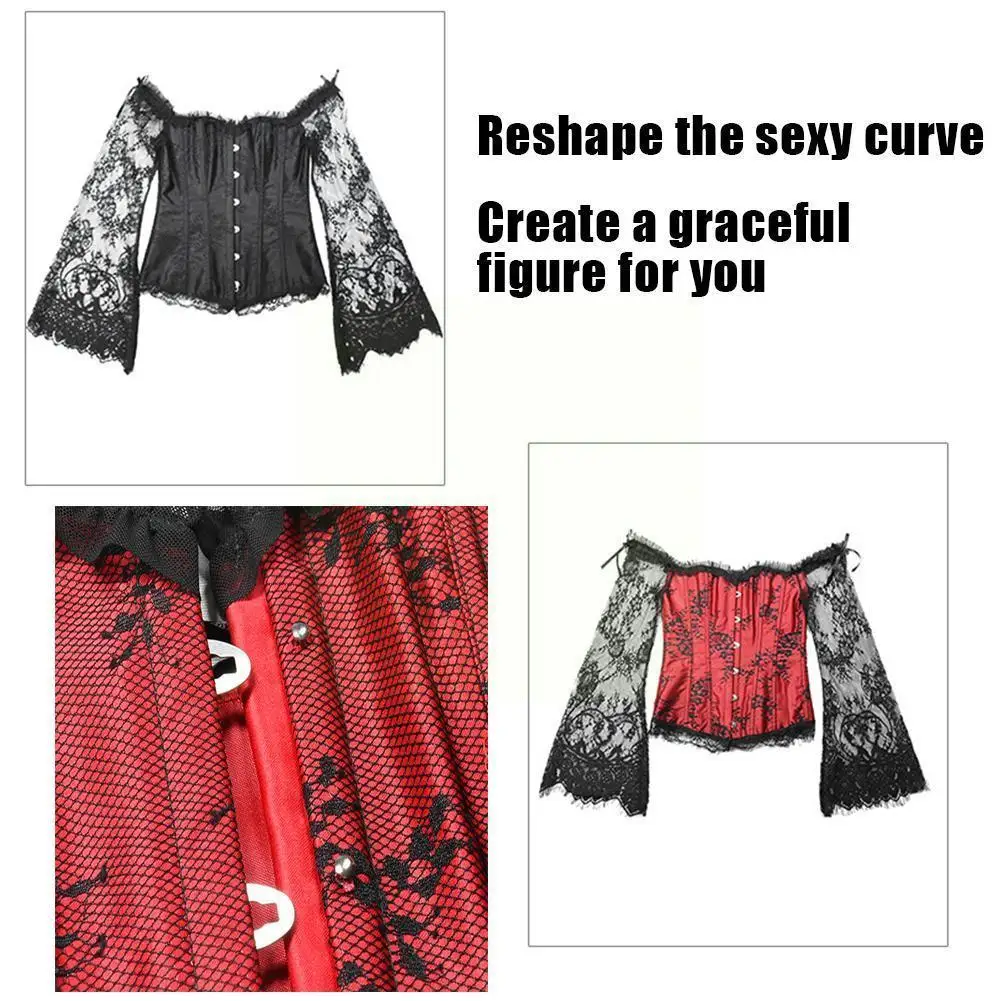 

Женский корсет на Хэллоуин в стиле стимпанк, сексуальный корсет, длинный кружеввечерние вечерний красный свадебный корсет, верхний клубный...