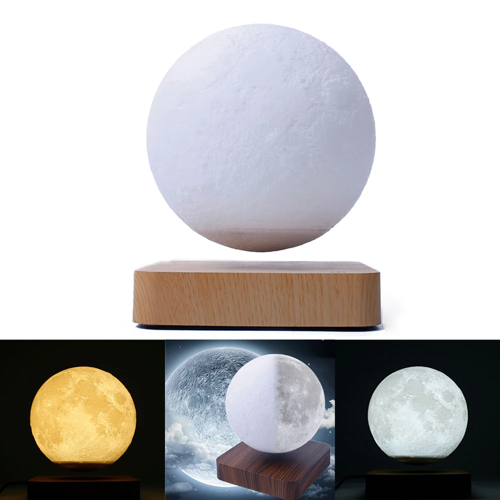 

Magnetic Levitation Moon Lamp LED Wireless Touch Night Light 3D Printing Desktop Decoration Lights for Room Decor Christmas Gift
