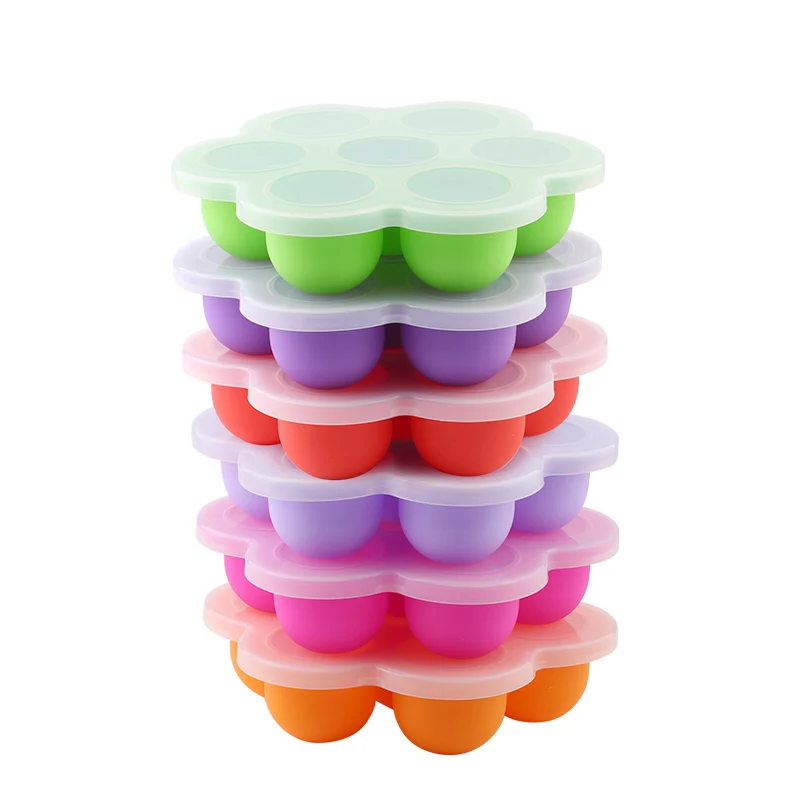 

2PCS Silicone Food Container Egg Bites Molds Set Baby Storage Ice Cube Reusable Freezer Tray With Lid Egg Tools Cake Molds