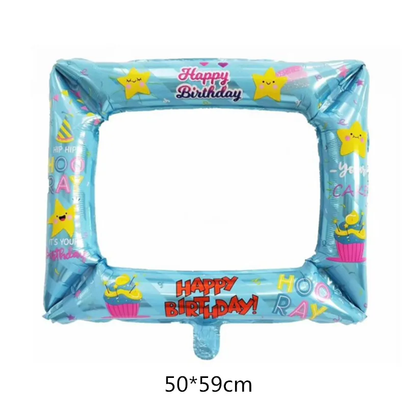Алюминиевая фольга с днем рождения Фольга Воздушный шар фоторамка для дня