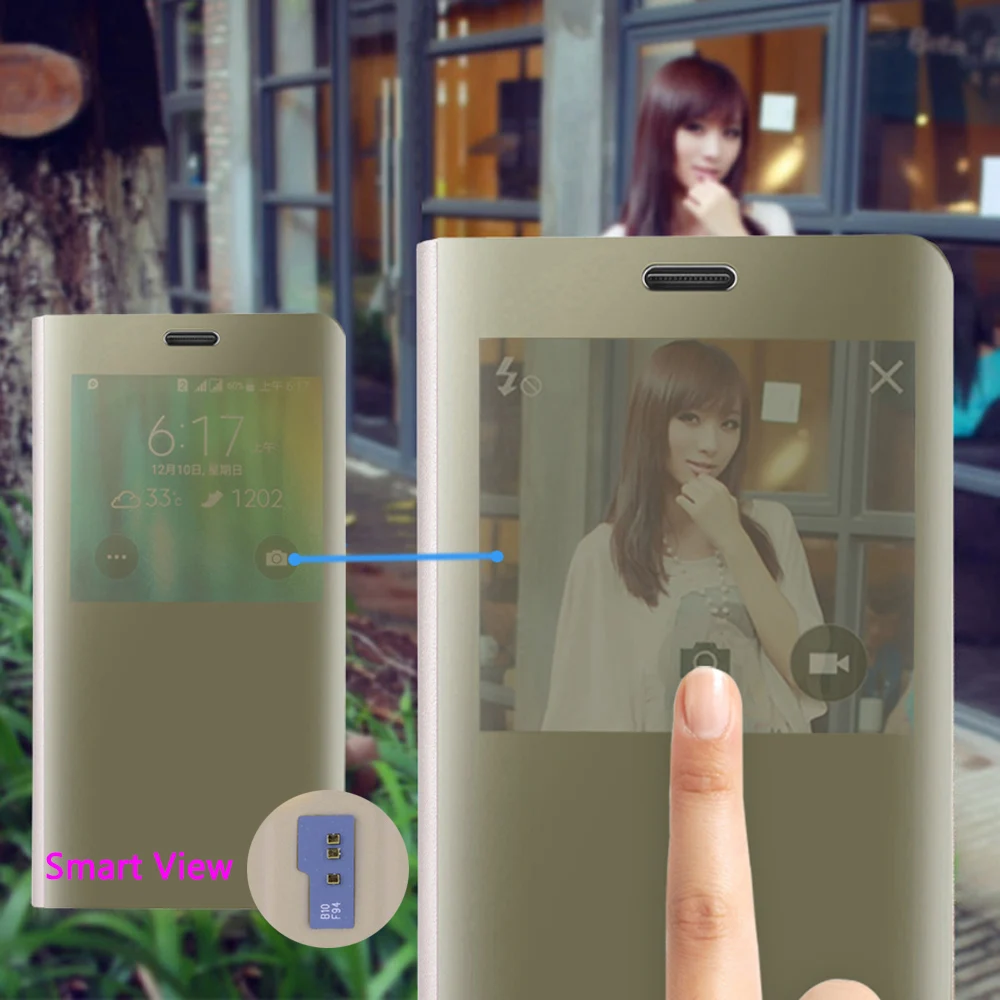 Откидной зеркальный чехол для телефона samsung Galaxy Note 4 Note4 Galaxy Z SM N910 N910F N910C N9100 SM-N910F SM-N910C