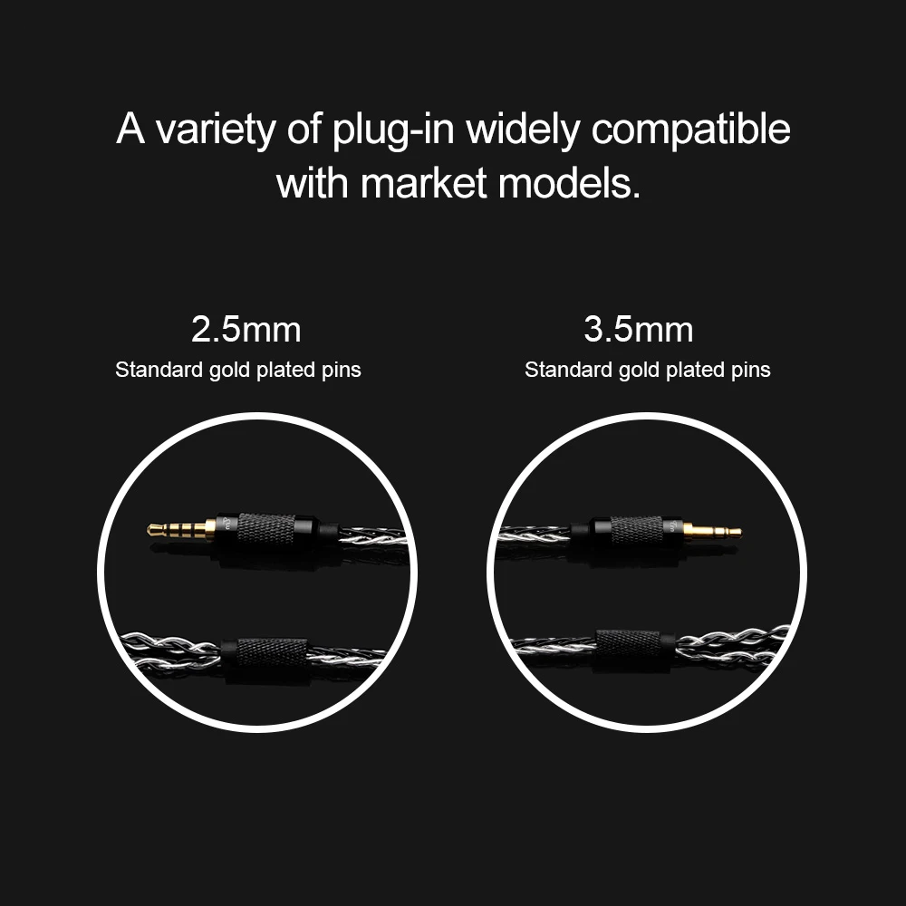 

Upgraded 8 Core Silver Plated Cable 3.5 0.75 0.78 MMCX Balance HIFI Earphone Cable for SE846 HQ5 HQ6 HQ8 V30 CC