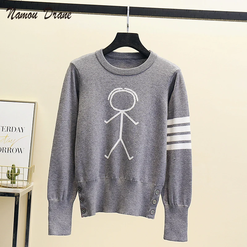 

Вязаный свитер в Корейском стиле, Модный пуловер в стиле колледжа, модель 2021 года, осенне-зимняя женская рубашка с внутренней подкладкой