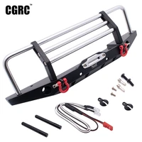 metal front bumper anti collision frame with led light for 110 rc crawler car axial trx 4 trsxxas 90046 upgrade accessories