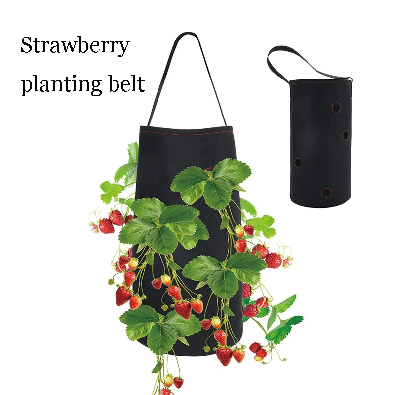 

Strawberry planting bag hanging wall outdoor vertical planting pot vegetable open hanging gardening felt non-woven flower pot