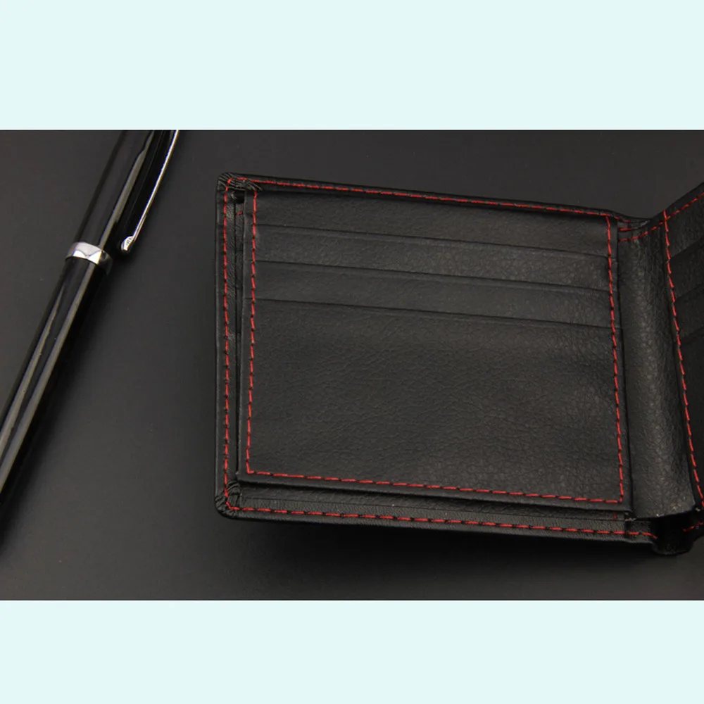 Мужские кошельки из искусственной кожи тонкий двухслойный флип-кошелек