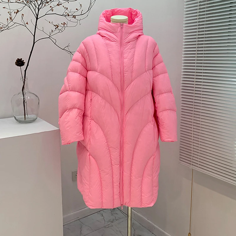 Fitaylor зимний теплый светильник с капюшоном длинная куртка перьями для женщин