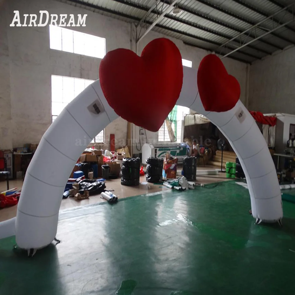 

Customized 5/6/8m W Love white Inflatable Wedding Arch heart arch archway for Bridal Party decorations
