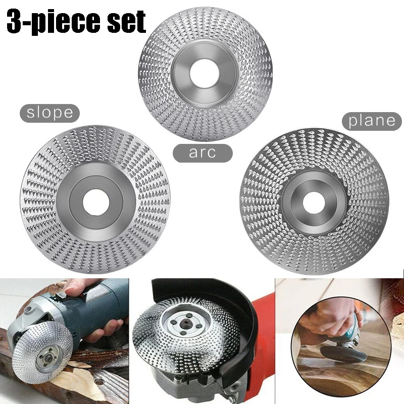 3-piece Set 22mm Woodworking Grinder Angle Grinder Gear Round Grinding Wheel Woodcarving Tool Woodworking Polishing Wheel