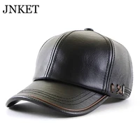 jnket new autumn winter men baseball cap pu leather baseball hats outdoor windproof adjustable snapbacks hats gorras