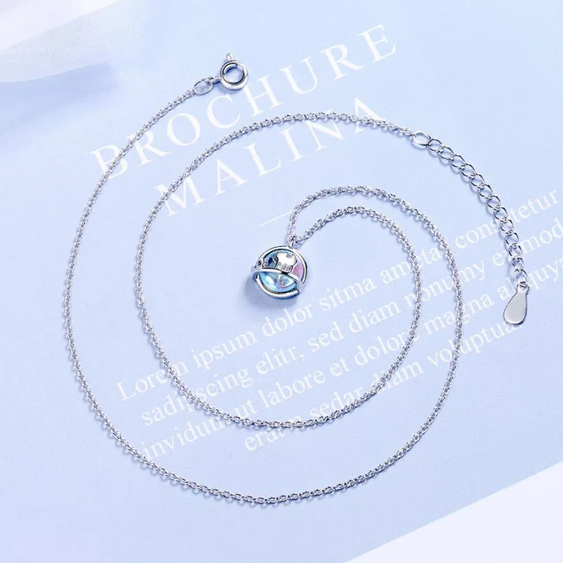 Женское ожерелье из серебра 925 пробы с кристаллами|Подвески| |