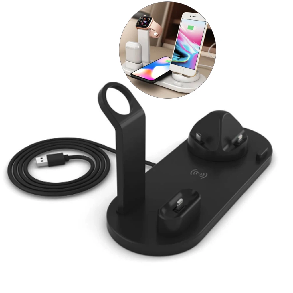 Беспроводное зарядное устройство 3 в 1 держатель для телефона подставка Apple Watch
