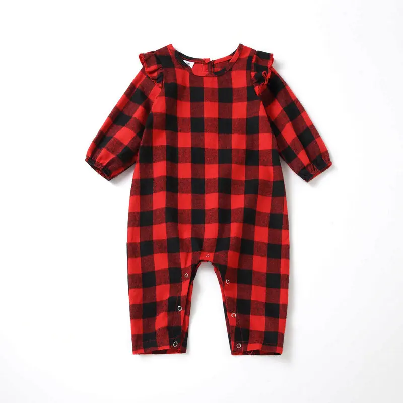 Весна-лето 2022 красные клетчатые комбинезоны для мамы и я семейный образ