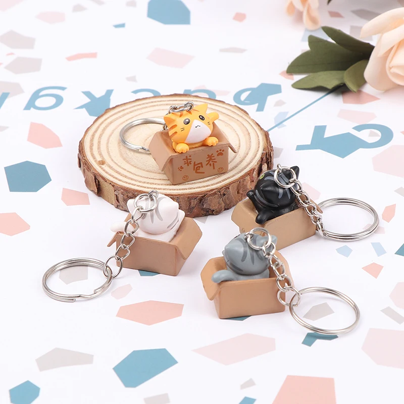 

Cartoon Cat Pendant Key Rings Women Men Kawaii Kitten Car Keychain Fashion Letter Keyring Animal Jewelry Dating Anniversary Gift