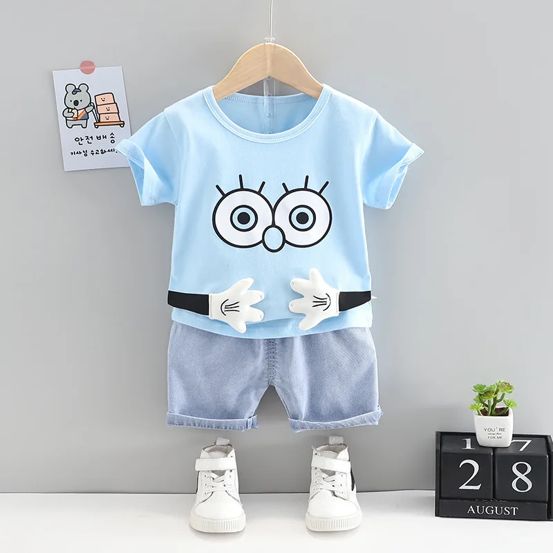 

Summer Fashion Children Clothing Baby Boys Girls Cartoon T Shirt Shorts 2Pcs/sets Kids Infant Clothes Toddler Casual Tracksuit