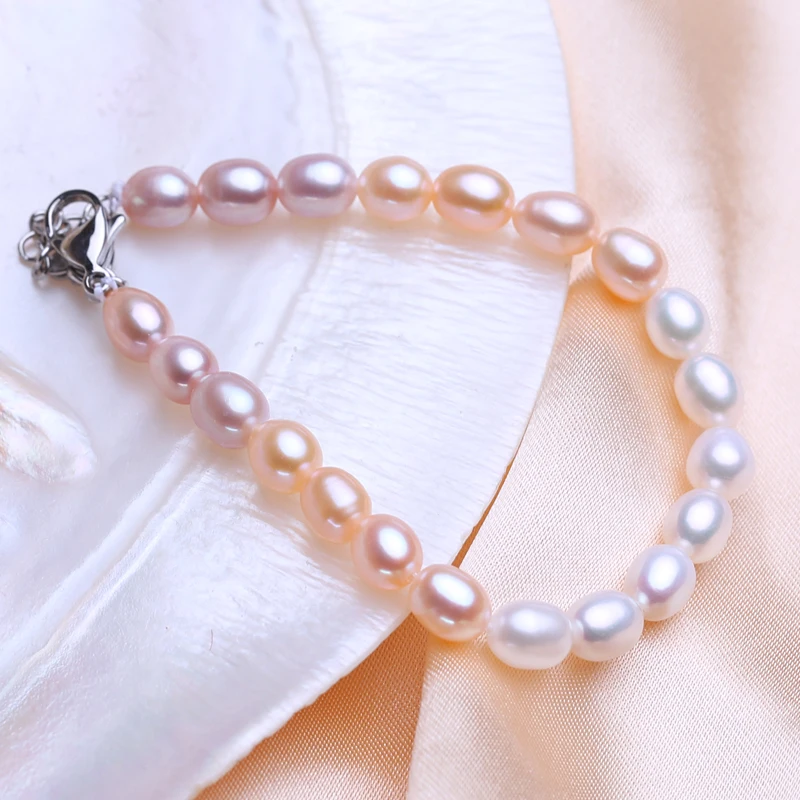

FENASY Natural Freshwater Pearl Bracelet Multi Layered Fashion Adjustable Chain Link Bangle For Women Party Wedding Jewelry