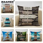 Чехол для диванной подушки с буквенным рисунком, наволочка для подушки 45x45 см, льняная Подушка для украшения дома, спальни, гостиницы