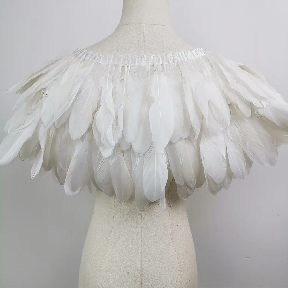 Photo Shoot Props White Feather Opera Cape Women Costume Matched Pregnant Dresses for Maternity Photography Accessories