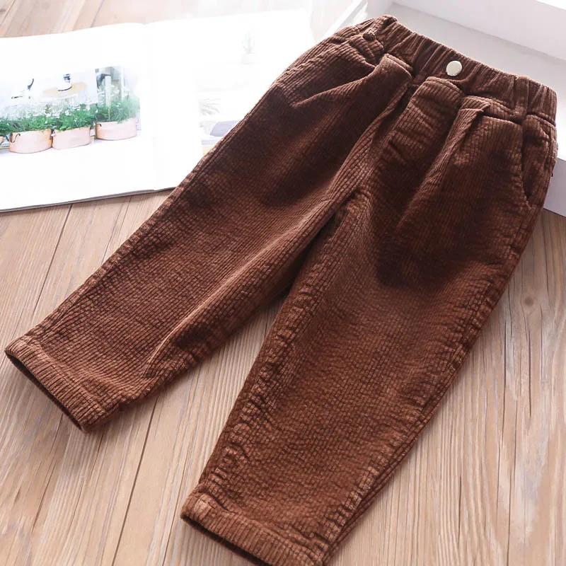 Осенне зимние вельветовые брюки для мальчиков и девочек детская одежда оптовая