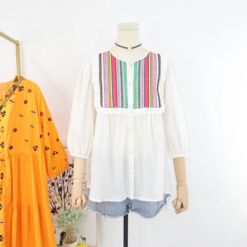 3XL 4XL 5XL размера плюс для женщин o образным вырезом с пышными рукавами твердые