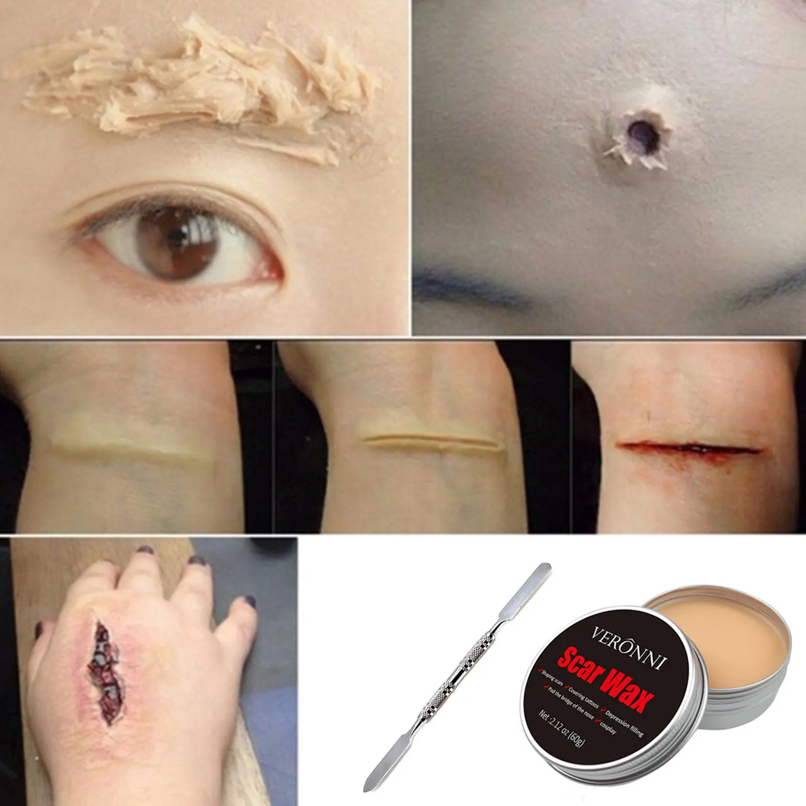 Набор для макияжа в стиле Хэллоуин искусственная косметика носа губка с лопаткой