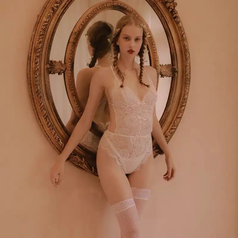 

Сексуальный кружевной облегающий костюм перекрестными бретельками сзади, большие размеры, Экзотическая одежда нижнее белье с бантами проз...