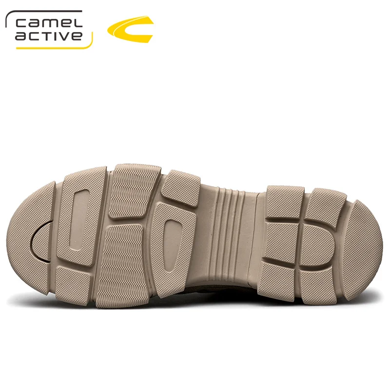 Мужская обувь верблюда активного отдыха с высоким верхом из натуральной кожи