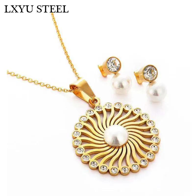 Комплект из жемчуга и кольца нержавеющей стали|Ювелирные наборы| |