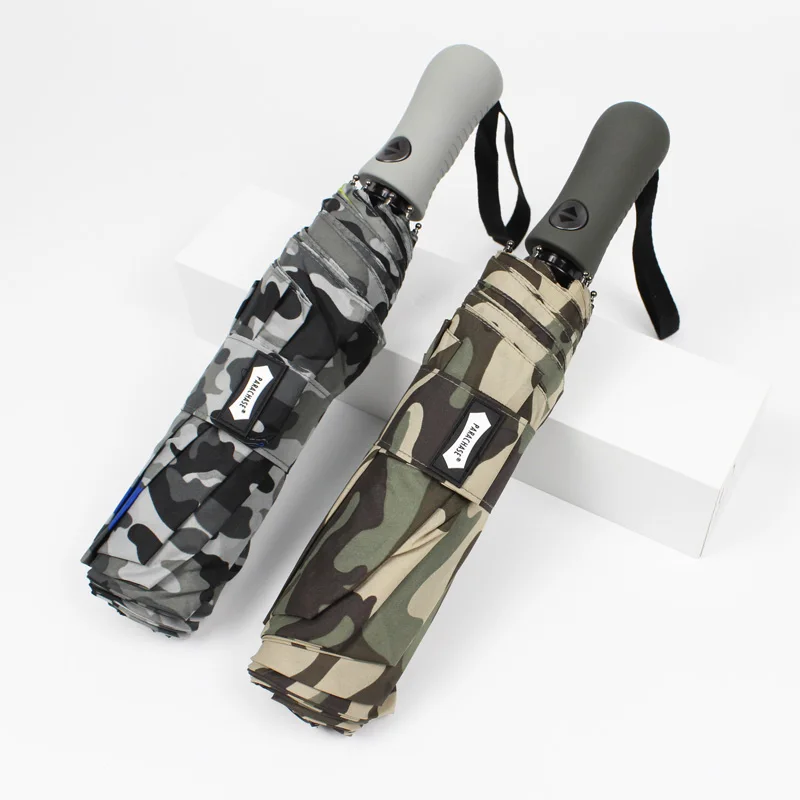 Comprare Ombrello Automatico Uomo Donna Grande Pieghevole Stile Mimetico Ombrello Antivento Paraguas 8 Nervature Ombrello Da Golf Grande Pioggia