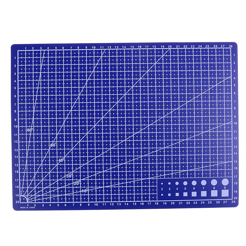 1PC 30*22cm A4 Grid Lines Self Healing Cutting Mat Craft Card Fabric Leather Paper Board - Цвет: blue