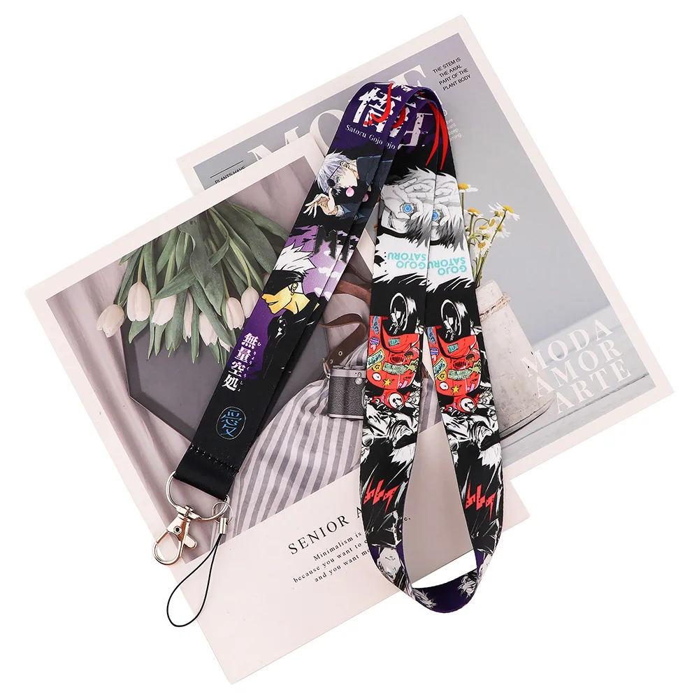Anime Cute Jujutsu Kaisen mobile phone hanging rope Cosplay work bus card U disk tag key chain prop | Тематическая одежда и