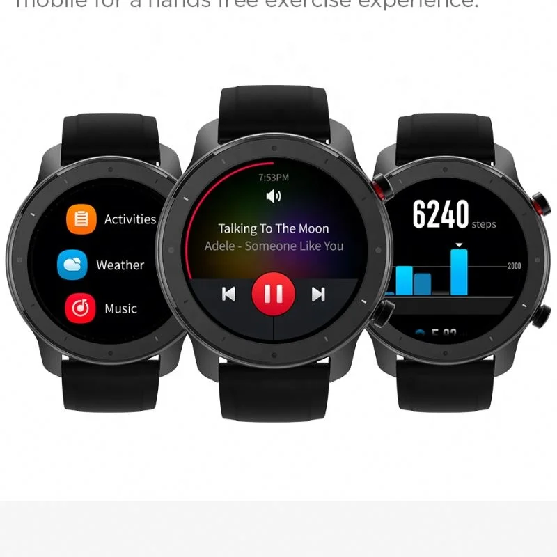 global version gift box package amazfit gtr 47mm smart watch 5atm waterproof smartwatch long battery life for android ios phone free global shipping