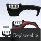 Точильный камень 4-в-1, трехступенчатый вольфрамовый Алмазный керамический камень для заточки ножей, ножниц